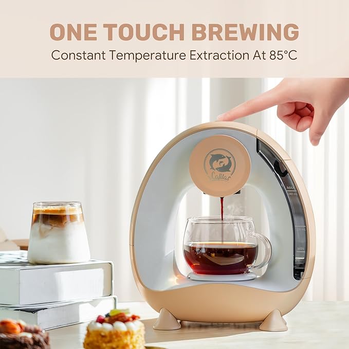 Single Serve Coffee Maker,Fast Brew in 2 minutes,Stylish竊낧ompact Design,MINI Q 2 IN 1 Coffee