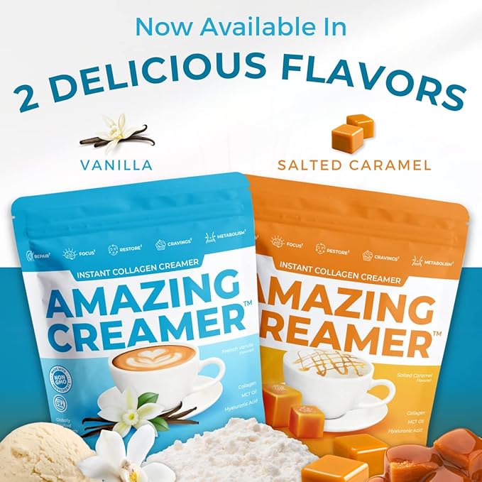 Superfoods Company Amazing Creamer with Collagen - Keto Creamer-Hyaluronic Acid & MCT Oil - Brain