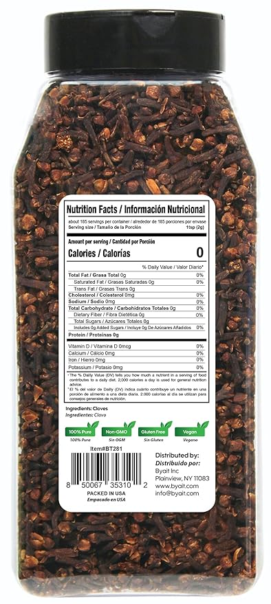 Byait Whole Cloves 13 Oz, Premium Clove Spice for Cooking, Baking, Clove Tea, Potpourri, Food