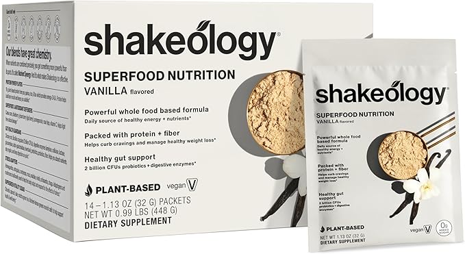 BODi Shakeology 0g Added Sugar Plant-Based Vegan Protein Powder ??Gluten-Free Superfood Shake with