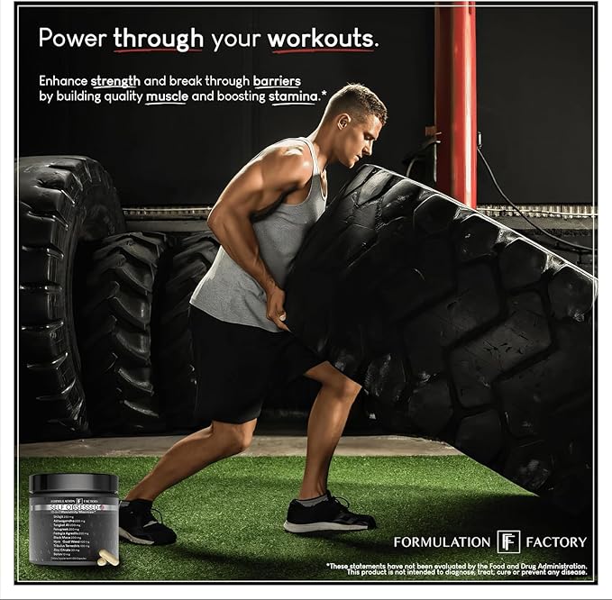 Self Obsessed 10 in 1 Masculinity Maximizer Supplement, Shilajit for Men, Tongkat Ali 120 Count