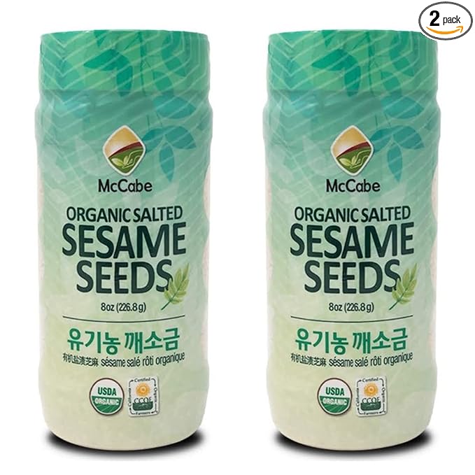 McCabe Organic Salted Sesame, 8oz (2 Packs), USDA Organic Certified, CCOF Certified Organic