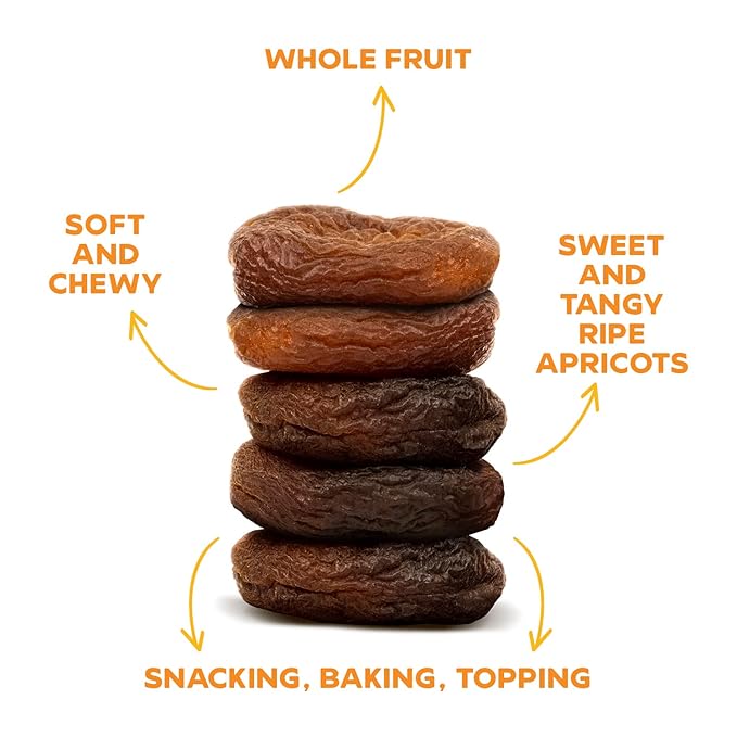 Drybox Unsulfured Organic Sun Dried Turkish Apricots, Unsweetened No Sugar Added, Non-GMO Dried