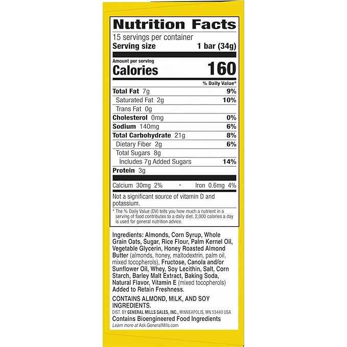 Nature Valley Sweet and Salty Nut Granola Bars, Almond, 15 Bars, 18 oz