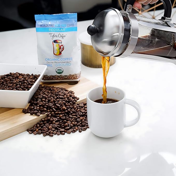 Tyler?™s Acid Free Organic Ground Coffee - 100% Arabica Full Flavor - Whole Bean and Caffeinated