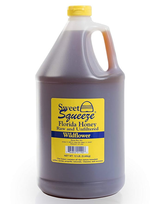 Sweet Squeeze Raw Honey - Unfiltered & Unpasteurized Wildflower Honey From Florida's Beekeepers