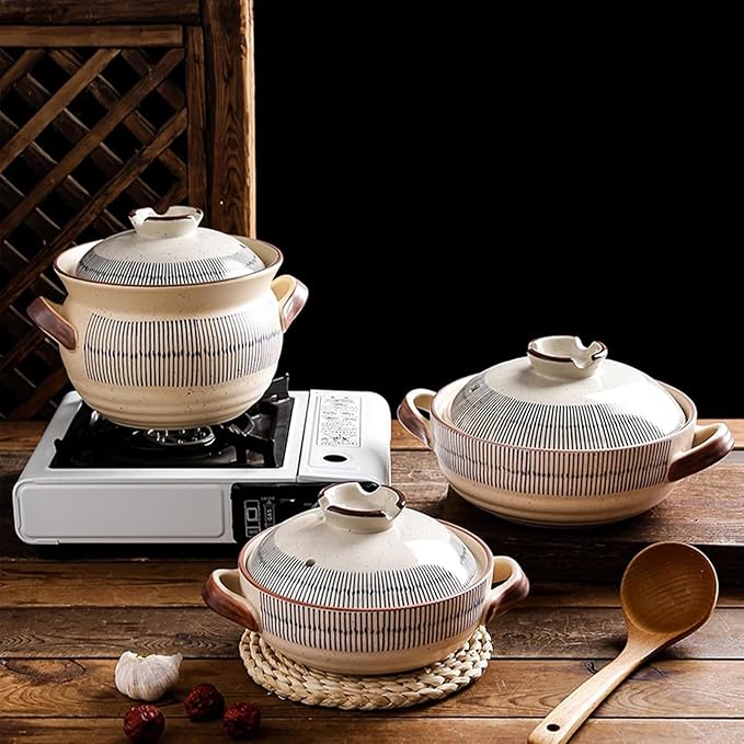Ceramic Casserole Dish with Lid, Ceramic Cooking Pot Nonstick Earthenware Pot, Ceramic Stew Pot