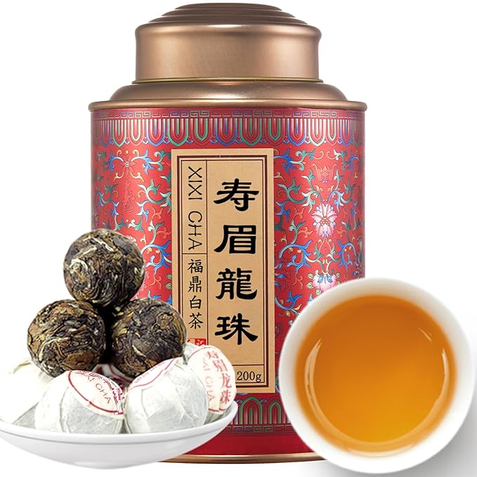 XIXICHA Shou Mei White Tea Pearls Tea Aged White Tea Dragon Pearls Tea Shoumei Tea Fuding White Tea