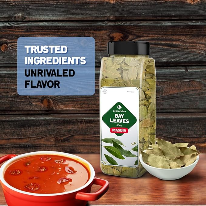 Dependable Foods Bay Leaves – 2 oz. Jar - 100% Natural, Non-GMO, Salt-Free | Kosher, Allergen-Free