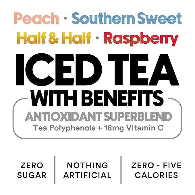 Ryl Iced Tea MVP Variety Pack – Antioxidant Superblend, No Artificial Ingredients, Zero Sugar, Five