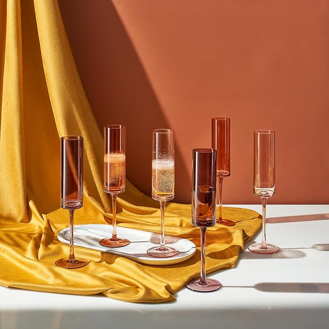 Khen Venus Glasses Luxury Glassware - Set of 6 - Everyday, Winter Gift Her, Mom, Wife, Girlfriend