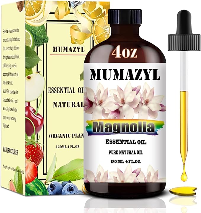 Magnolia Essential Oil, Magnolia Oil 4 Fl Oz 120ML for Diffuser Humidifier Yoga Cleaning DIY Candle
