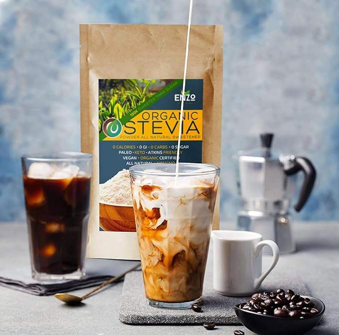 Enzo Easy Use Organic Stevia Powder 200g (7.05oz / 1600 Servings) All Natural Alternative Sweetener