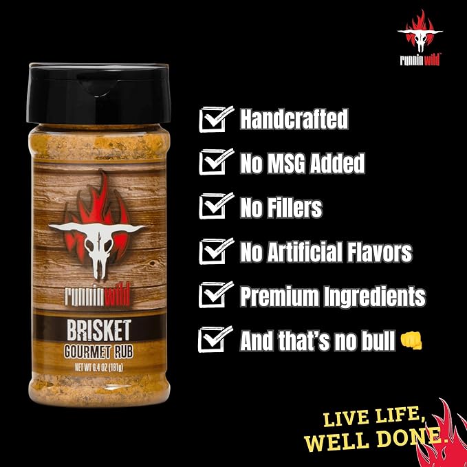 Gourmet Brisket Seasoning | Brisket Rub for Smoker or Grill | No Artificial Flavors | No MSG added