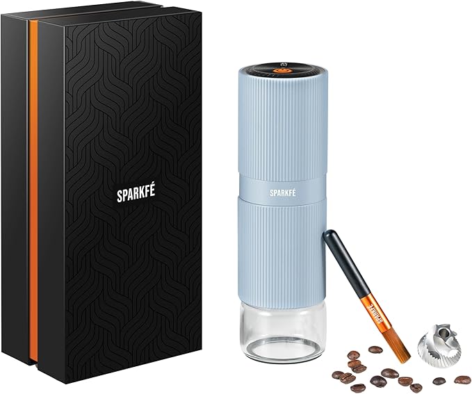 Portable Electric Coffee Grinder, Rechargeable Handheld Grinder with Stainless Steel Conical Burr