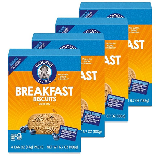 Goodie Girl, Blueberry Breakfast Biscuits | 16 Packs | Gluten Free | Plant Based | Peanut Free |