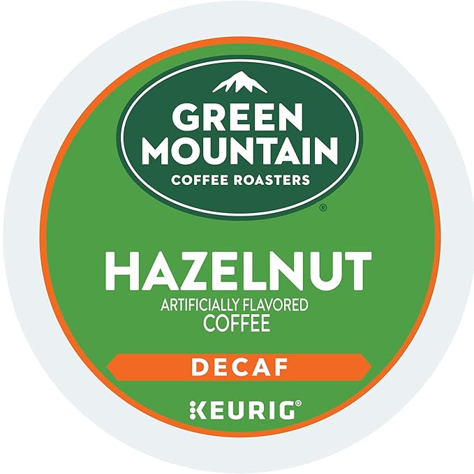 Green Mountain Coffee Roasters Hazelnut Decaf Keurig Single-Serve K-Cup pods, Light Roast Coffee