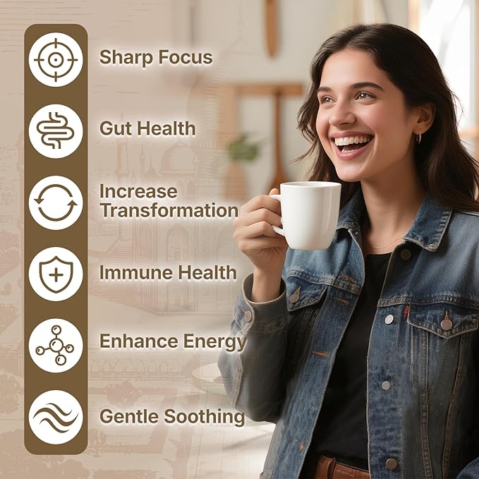 Veltracha Mushroom Chai Tea, Instant Chai Tea Powder with 6 Adaptogenic Mushrooms, Spiced Chai