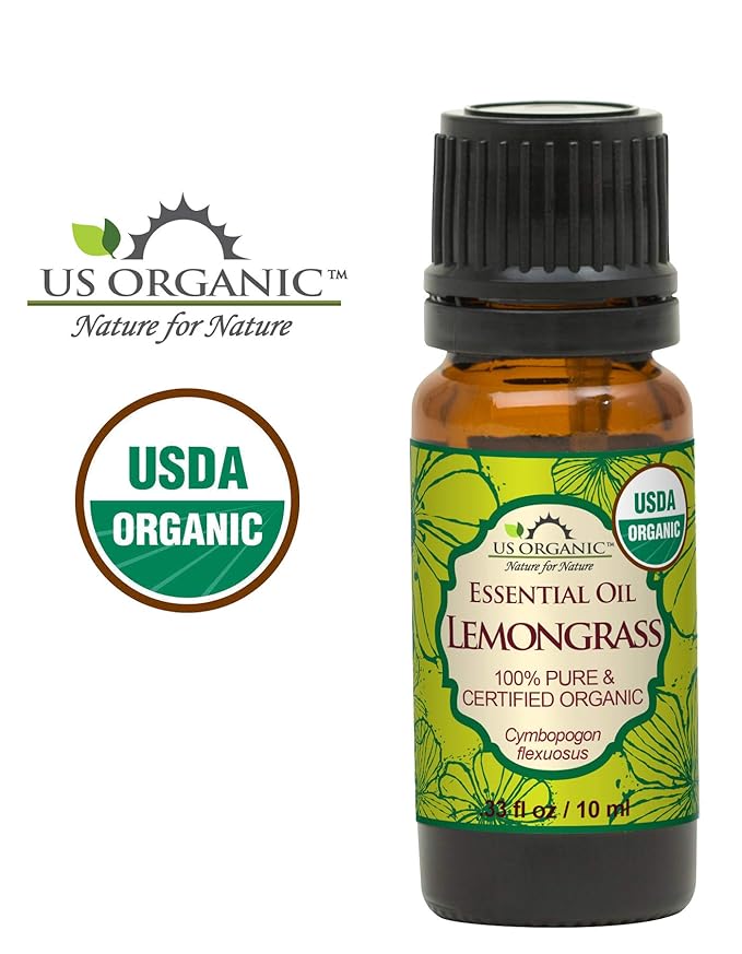 US Organic 100% Pure Lemongrass Essential Oil, USDA Certified Organic, Extracted by Steam