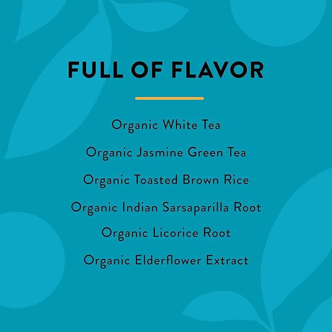 Choice Organic White Elderflower & Green Tea, Caffeinated, 16 Bags (Pack Of 6)