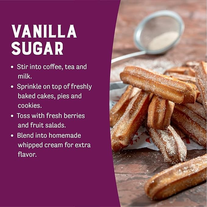 Judee's Vanilla Sugar 11.25 oz - Made with Premium Caster Sugar - Sprinkle on Desserts and Sweeten