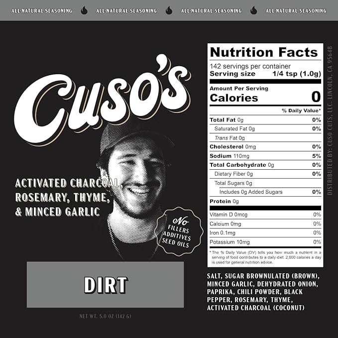 Cuso’s Dirt® BBQ Seasoning - Dirt Rub - Bold Steak & Brisket Seasoning for Smoking - Dry Rub for