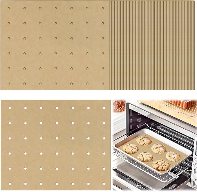 120 Sheets 9x11inch Unbleached Air Fryer Parchment Paper Liners,Non-stick Disposable Rectangle