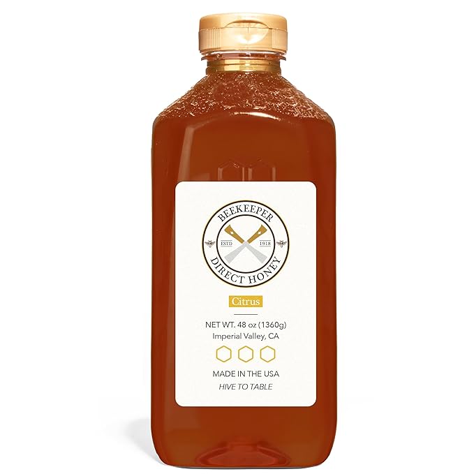 Beekeeper Direct Raw Unfiltered Honey - Real Raw Citrus Honey - All Natural Non-GMO Pure Gourmet