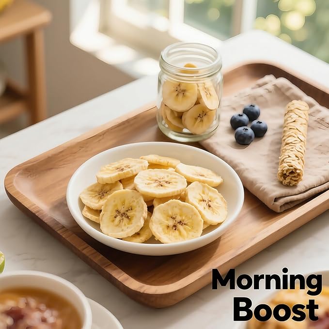 Premium Freeze-Dried Banana Slices 6oz (170g) - 100%, No Sugar Added | Crunchy Fruit Snacks for