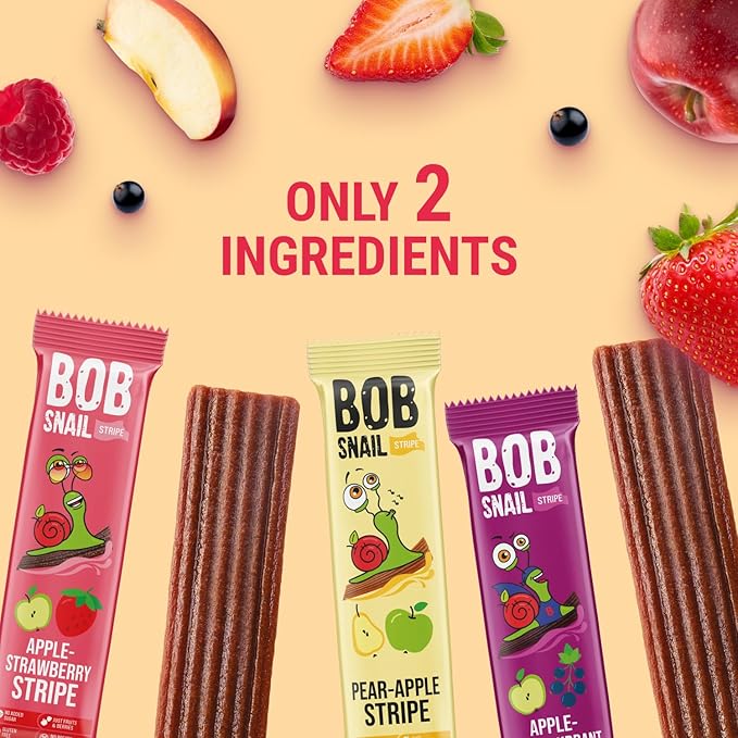 BOB SNAIL Healthy Organic Fruit Snacks for Kids and Adults??0 Organic Fruit Leather Snacks with