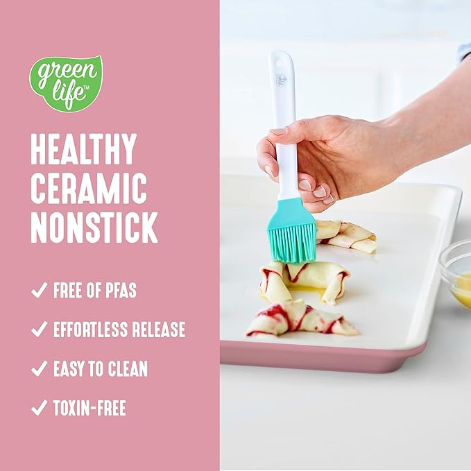 GreenLife Bakeware 18” x 13” Half Cookie Sheet Baking Pan, Non-Toxic PFAS-Free Healthy Ceramic