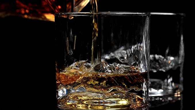 Mount Rainier Heavy Crystal Whiskey Glasses Gift Set of 2, Thick Freezable Bourbon Glass 1lb Each