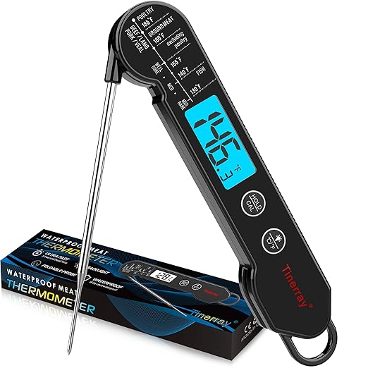 Digital Meat Thermometer for Cooking, Grilling & BBQ - Ultra-Fast Instant Read Thermometer with