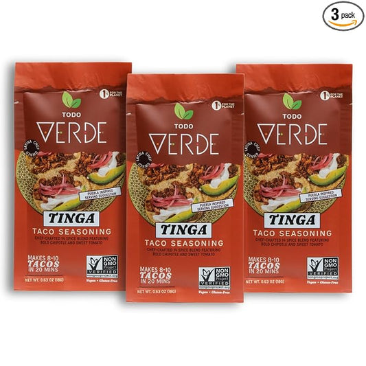 Tinga Taco Seasoning Packets - Todo Verde | Chef Curated Taco Blends with Red Miso & Black Garlic |