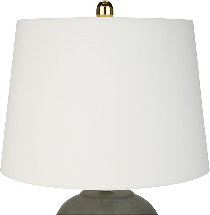 Nourison Home 23" Olive Green Ceramic Pot Table Lamp for Bedroom, Living Room, Dining Office, with