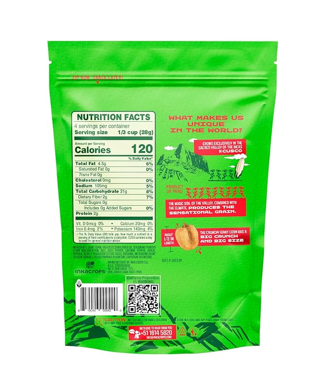 Inka Corn Giant Corn Chile Picante Doy Pack, 4 Ounce (Pack of 1)
