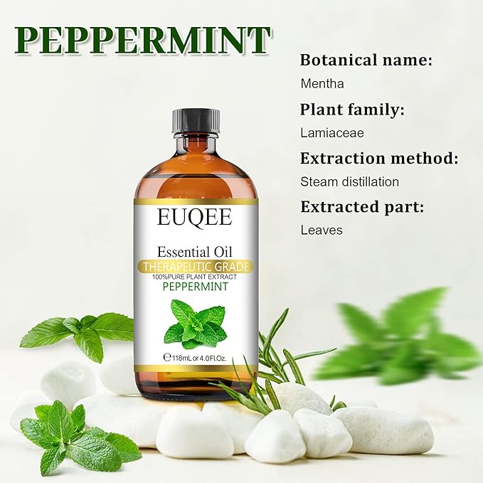 Peppermint Essential Oil 118 ml Pure Peppermint Oil with Glass Dropper, Great for Aromatherapy