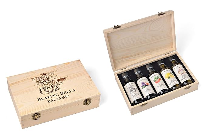 Blazing Bella Chef's Set of Olive Oil and Balsamic Vinegar - Sampler Giftbox