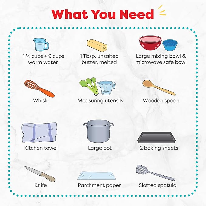 Pretzel Making Kit - Real Cooking Set for Kids Ages 5-12+ with Recipe and Ingredients - Kids Baking