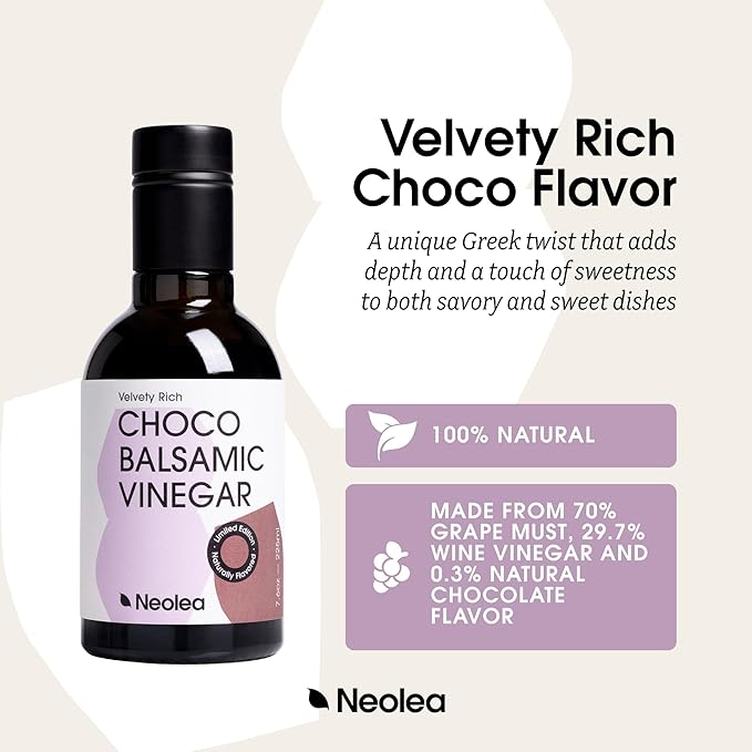 Neolea Chocolate Balsamic Vinegar from Greece - Aged 3 Years in French Oak Barrels - Made from