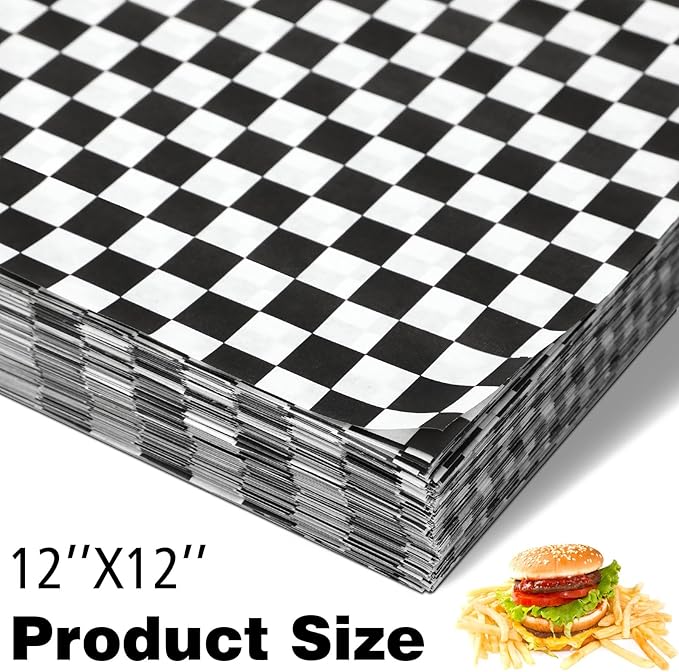Sieral 5000 Sheets Sandwich Wrap Sheet 12 x 12 Inch Wax Paper Bulk Fast Food Basket Liners
