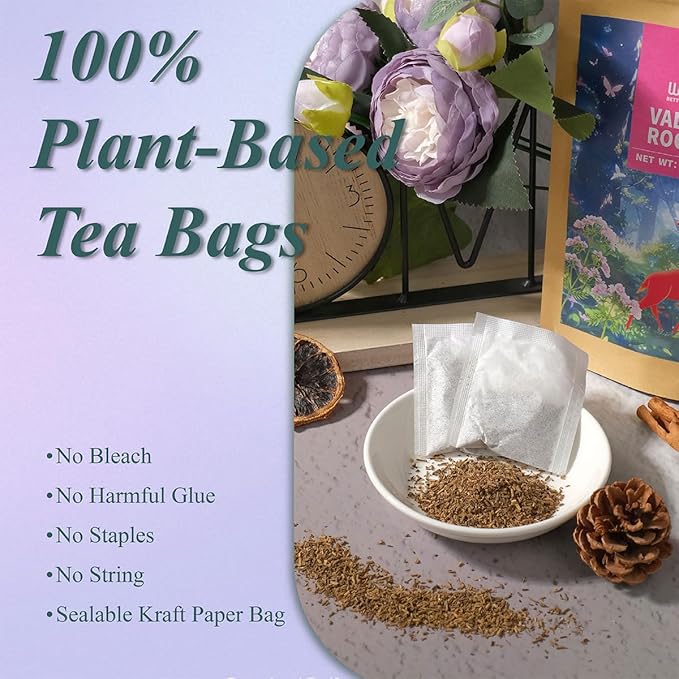 WT WEETEE Valerian Root Tea Bags, Made with Pure Valerian Root (Valeriana), 50 Count Earthy/Woody