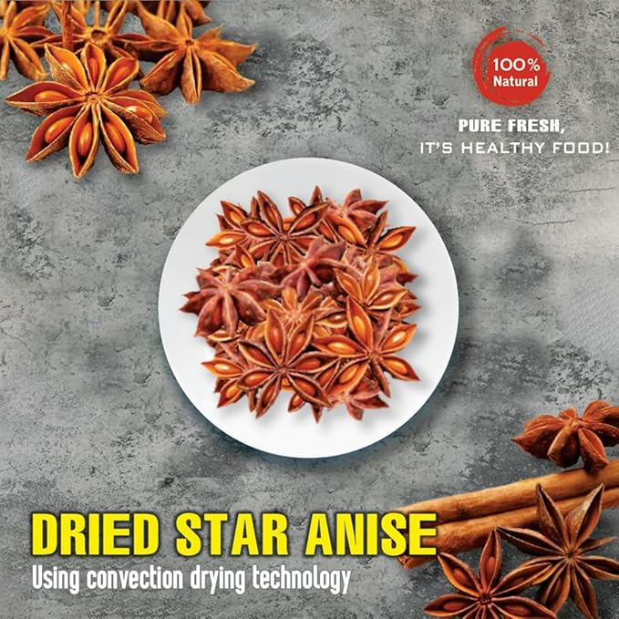 DRIED STAR ANISE 5.29 Oz (150g) VIETFARMFOOD: Natural pure, convection dried seasoning made from