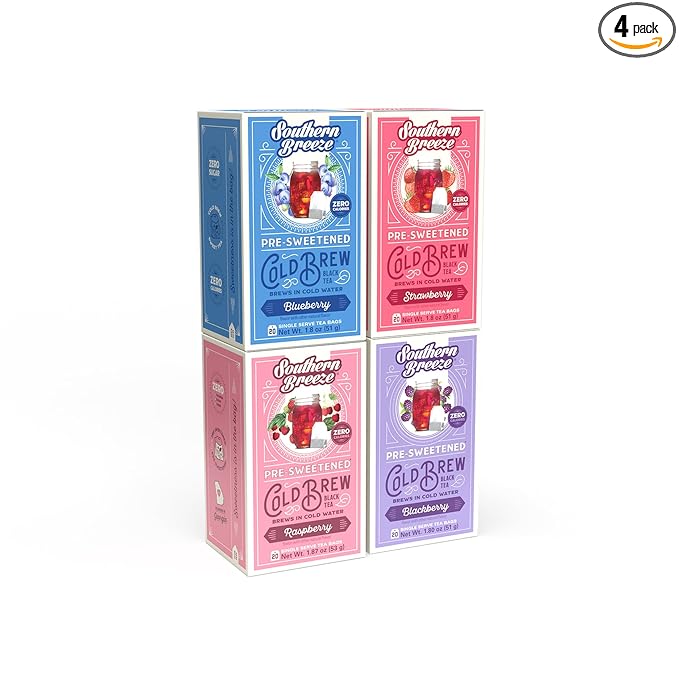 Southern Breeze Berry Bundle Cold Brew Sweet Iced Tea with Black Tea and Zero Carbs Zero Sugar, 20