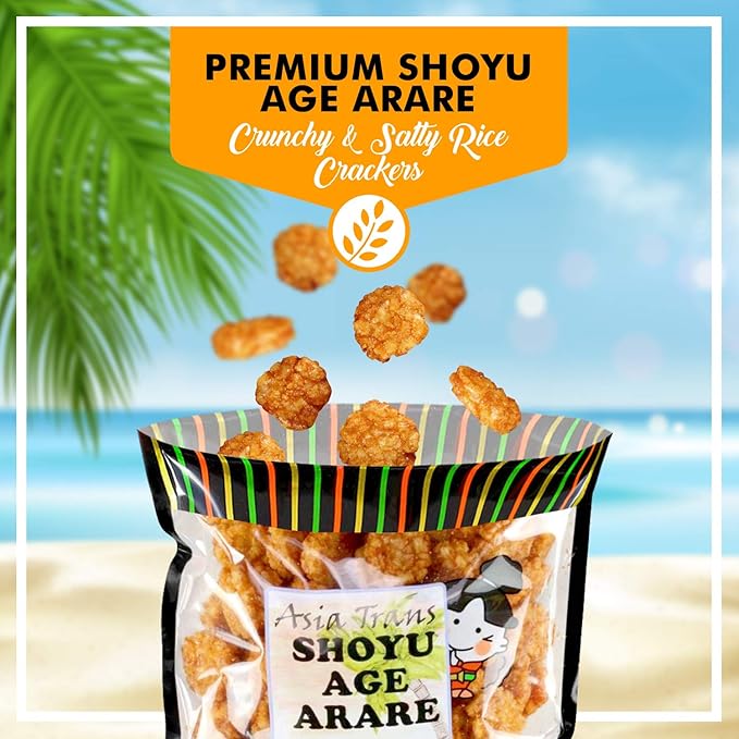 Shoyu Age Fried Arare Rice Crackers 6 Ounce - Perfect on the go snack. Add to popcorn or trail mix.