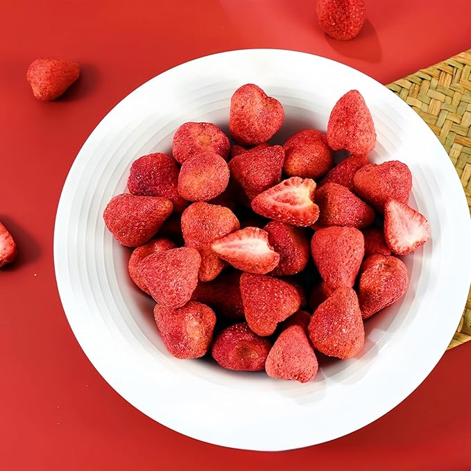 Premium Freeze Dried Strawberries 50-55 per bag,Whole Big Natural Dried Strawberries No