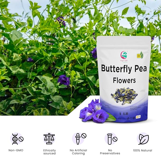 Butterfly Pea Flower Dried 1 LB (1000+ Cups) | Blue Butterfly Pea Flower Tea | Beautiful Blue Or