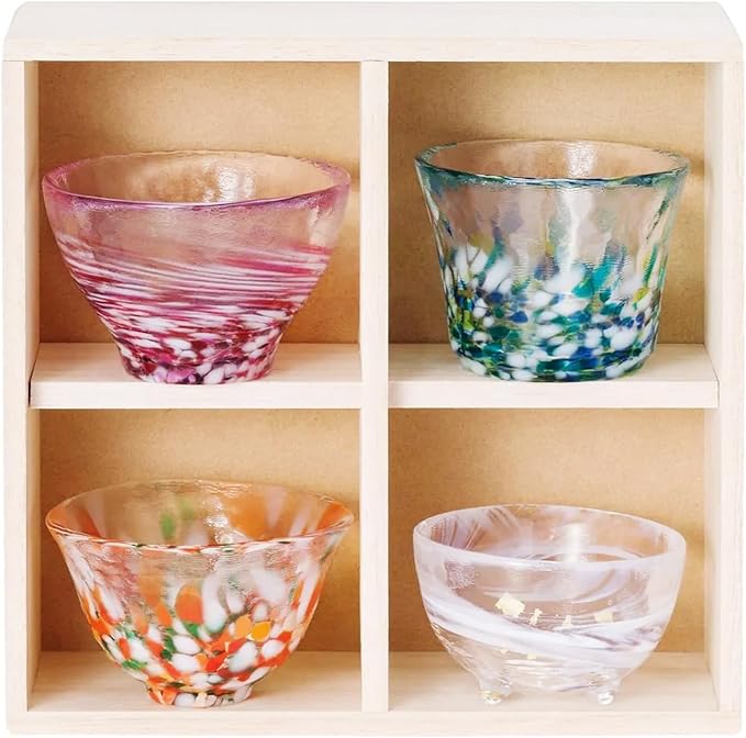 Japanese drinkware gift Handcrafted Mini Glass Set Elegant Japanese Sake Cups Perfect for Any