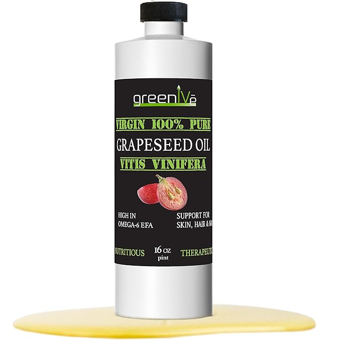 GreenIVe Grapeseed Oil Organically Grown 100% Pure Cold Pressed Light Flavor High Tempurature