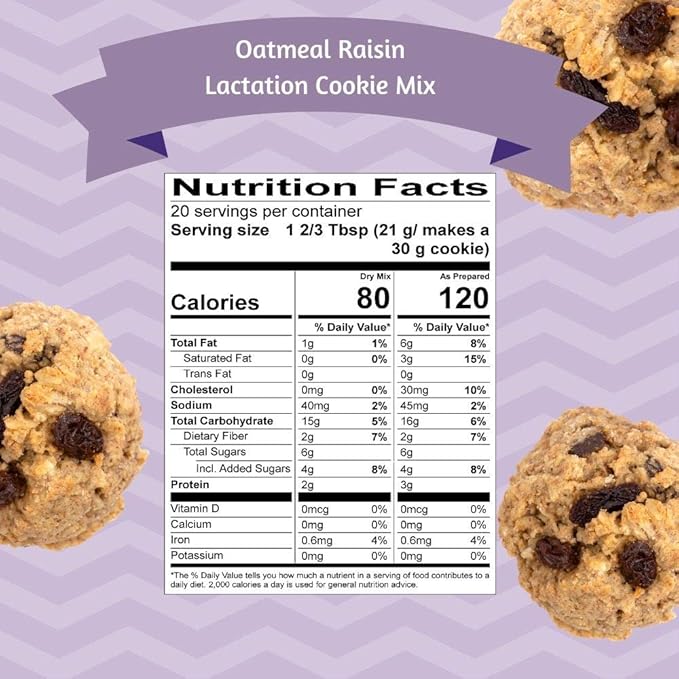 MilkBliss Lactation Cookies Mix- Oatmeal Raisin Breastfeeding Cookie Supplement Support for Breast